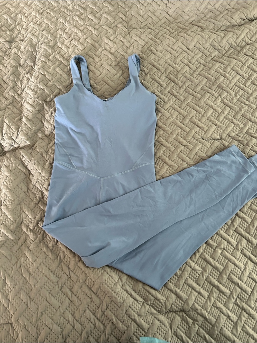 lululemon athletica Light Blue Sleeveless V-Neck Jumpsuit